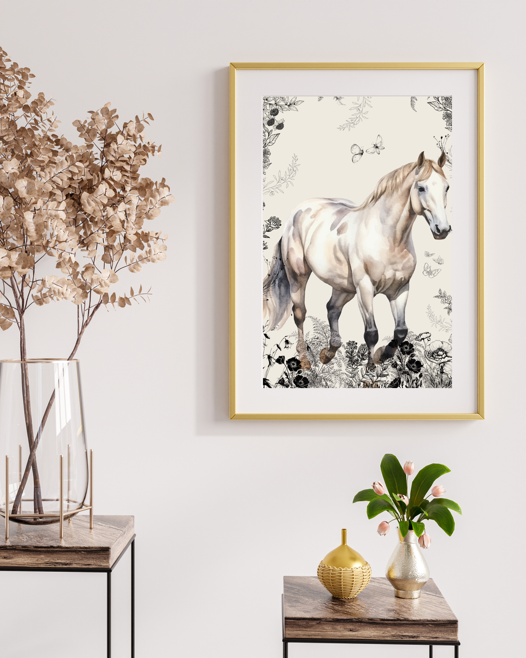 Horse No.01 - Horse Fine Art Poster (Cream)