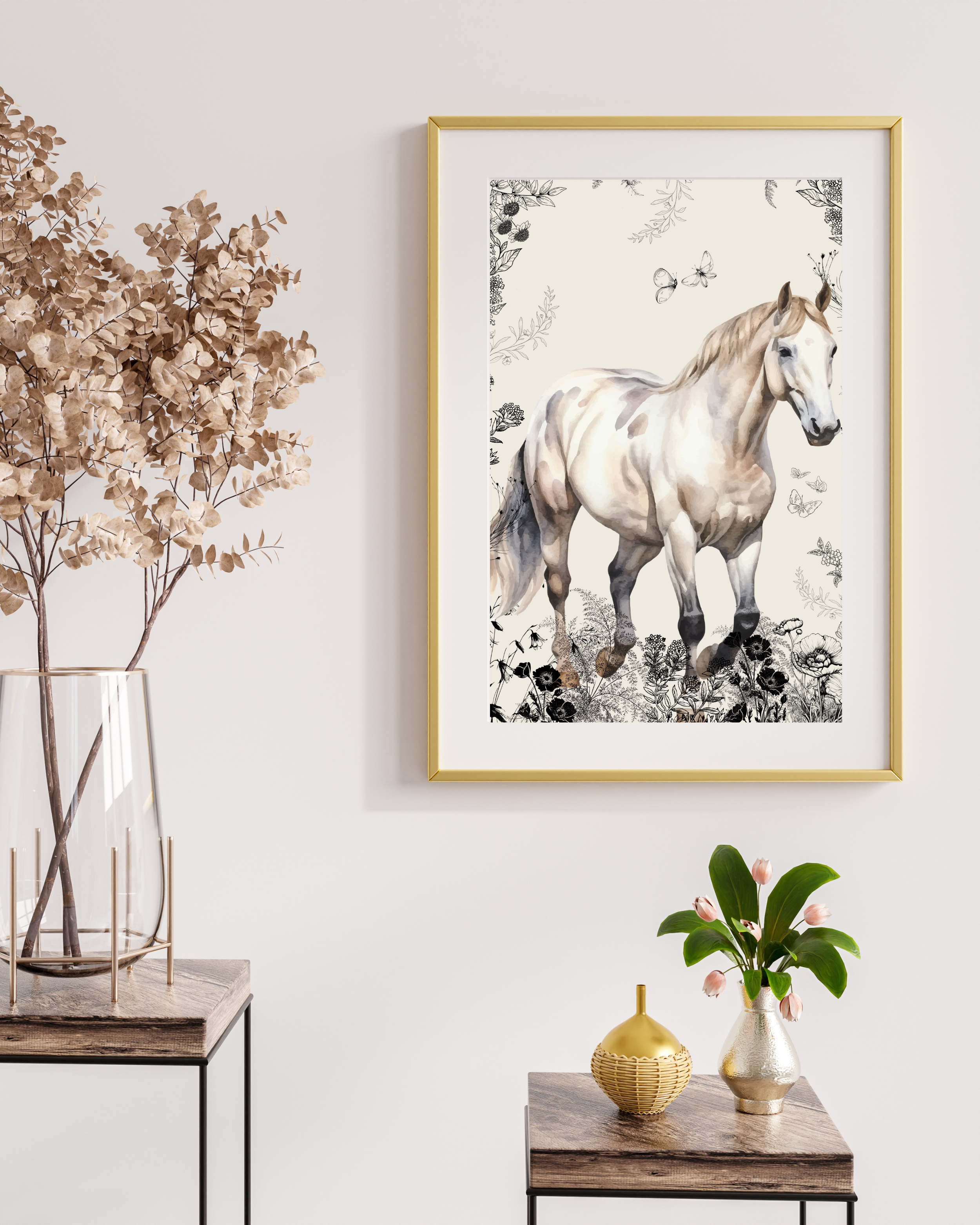 Horse No.01 - Horse Fine Art Poster (Cream)
