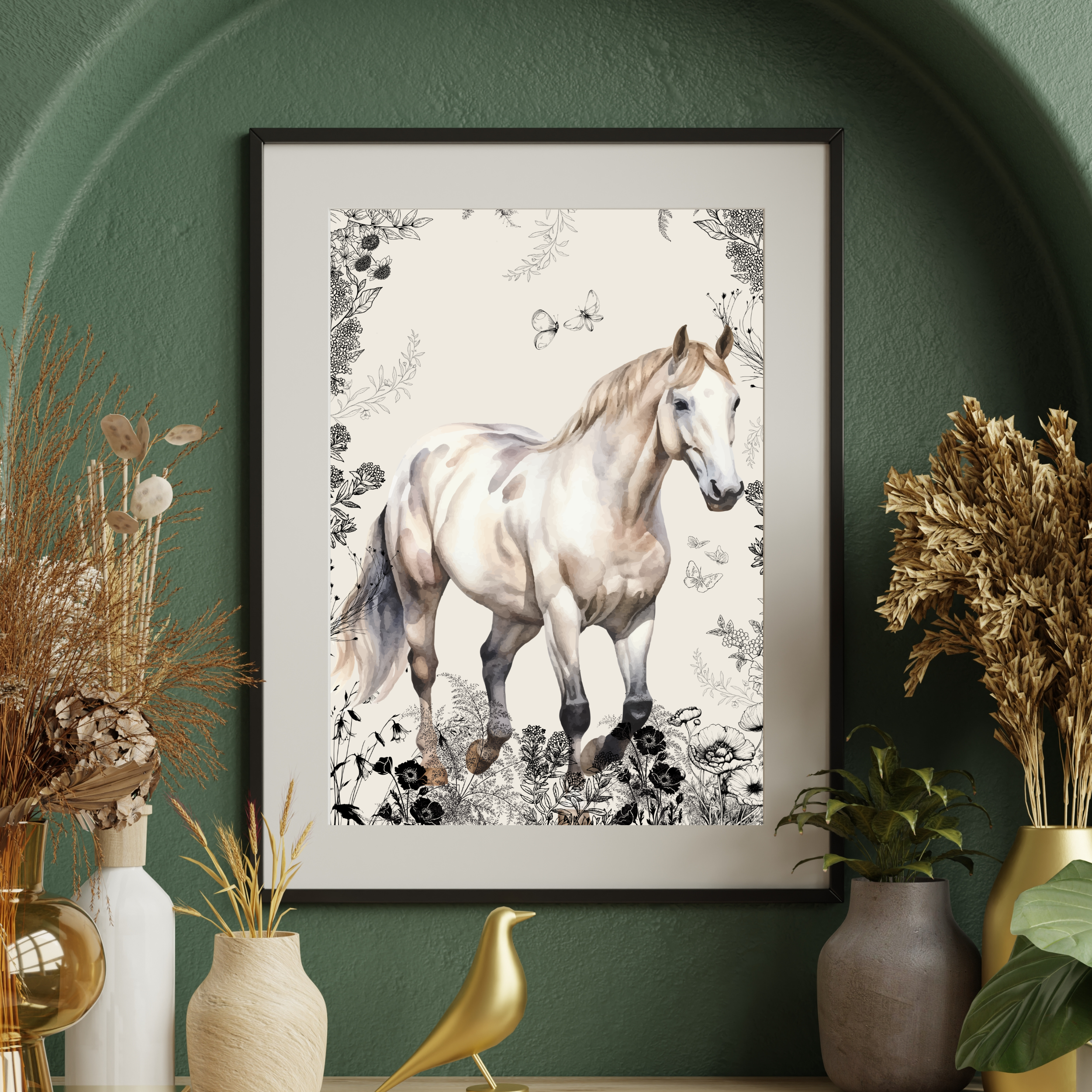 Horse No.01 - Horse Fine Art Poster (Cream)