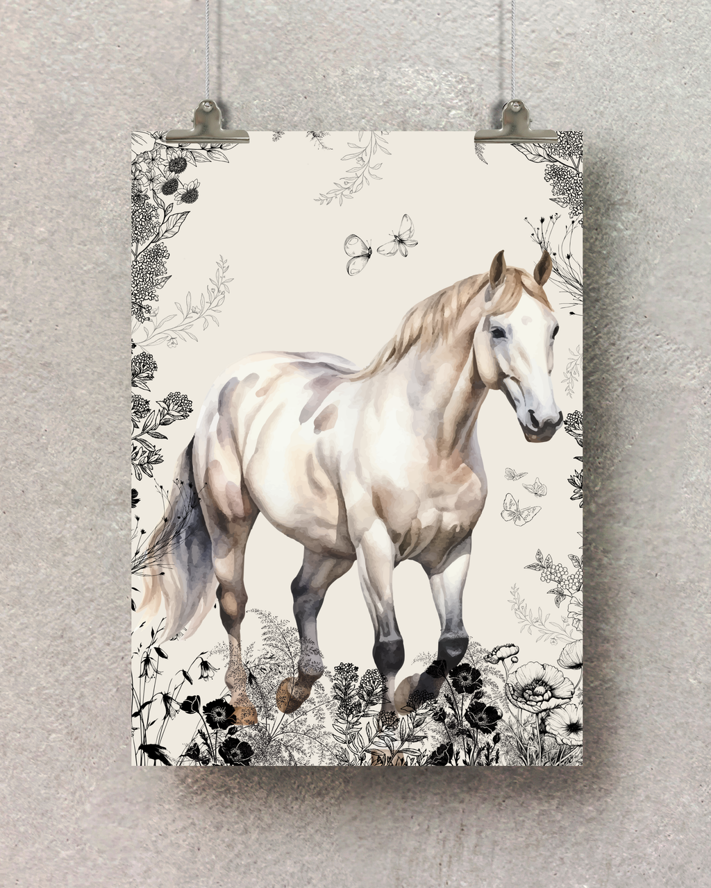 Horse No.01 - Horse Fine Art Poster (Cream)