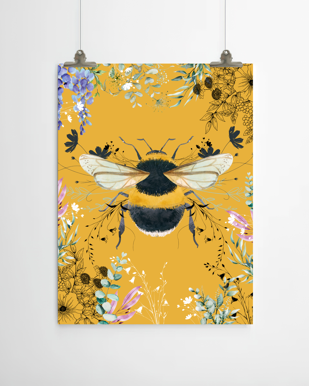 Bumblebee No.01 - Fine Art Poster (Mustard Yellow)