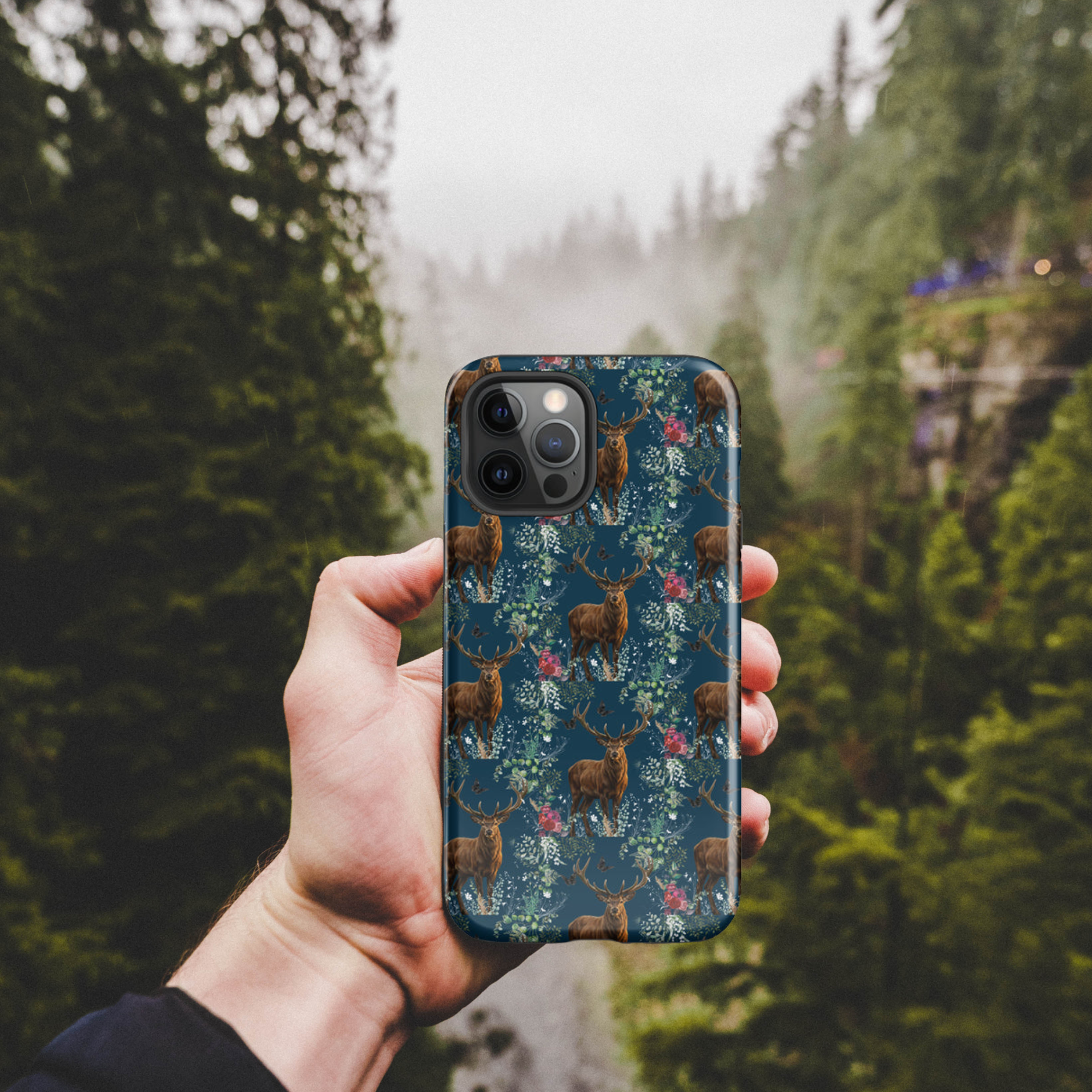 Floral stag - Tough Case for iPhone®